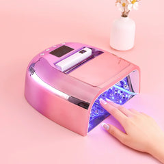 Gradient Purple High Power Cordless Nail Lamp 128W Hybrid Pro Cure Gel 2 1 Mini Tips Lamp Salon Use Nail Art Salon Tools