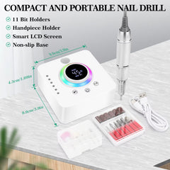 Customizable Logo Rechargeable 45000RPM Electric E-File Nail Drill Machine Plastic Manicure Compatible Nail Drill with Logo