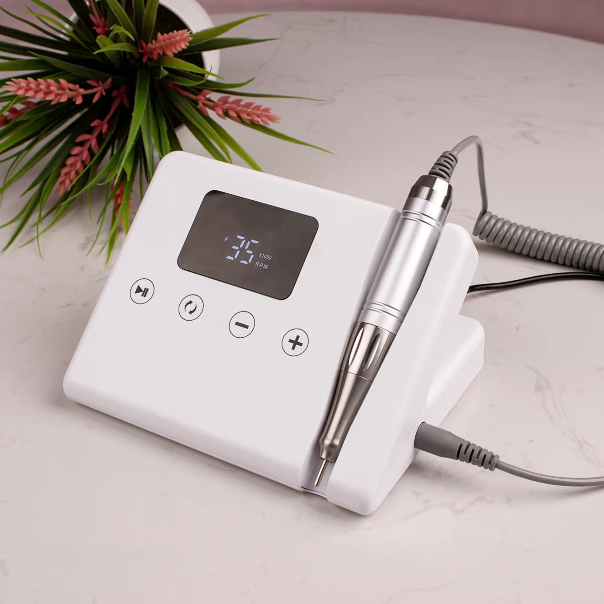 Professional Portable & Desktop 35000Rpm Coreless Nail Drill Machine E-File Plastic Plug-In for Professional Use