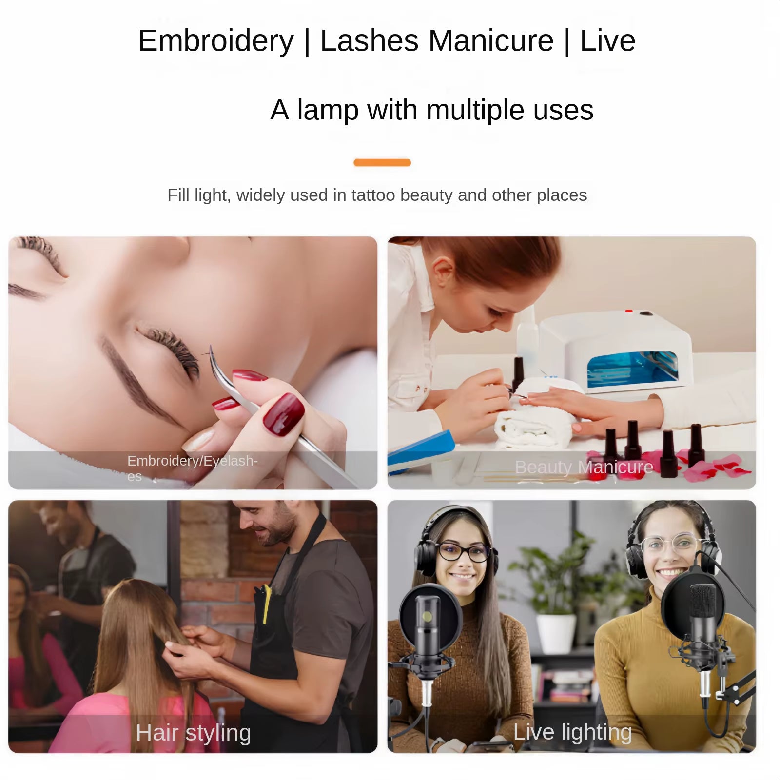 Desktop Folding Table Lamp Clip-Type Eye Protection Learning Shark Lamp Nail Art & Eyelash Pattern Full-Spectrum UV Beauty Lamp