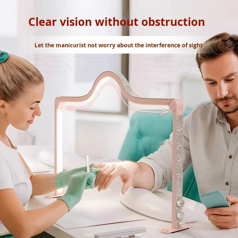 Super Bright Half-Moon UV Lamp Foldable Plastic Table Lamp for Manicure Work Beauty Lamp for Live Broadcasts