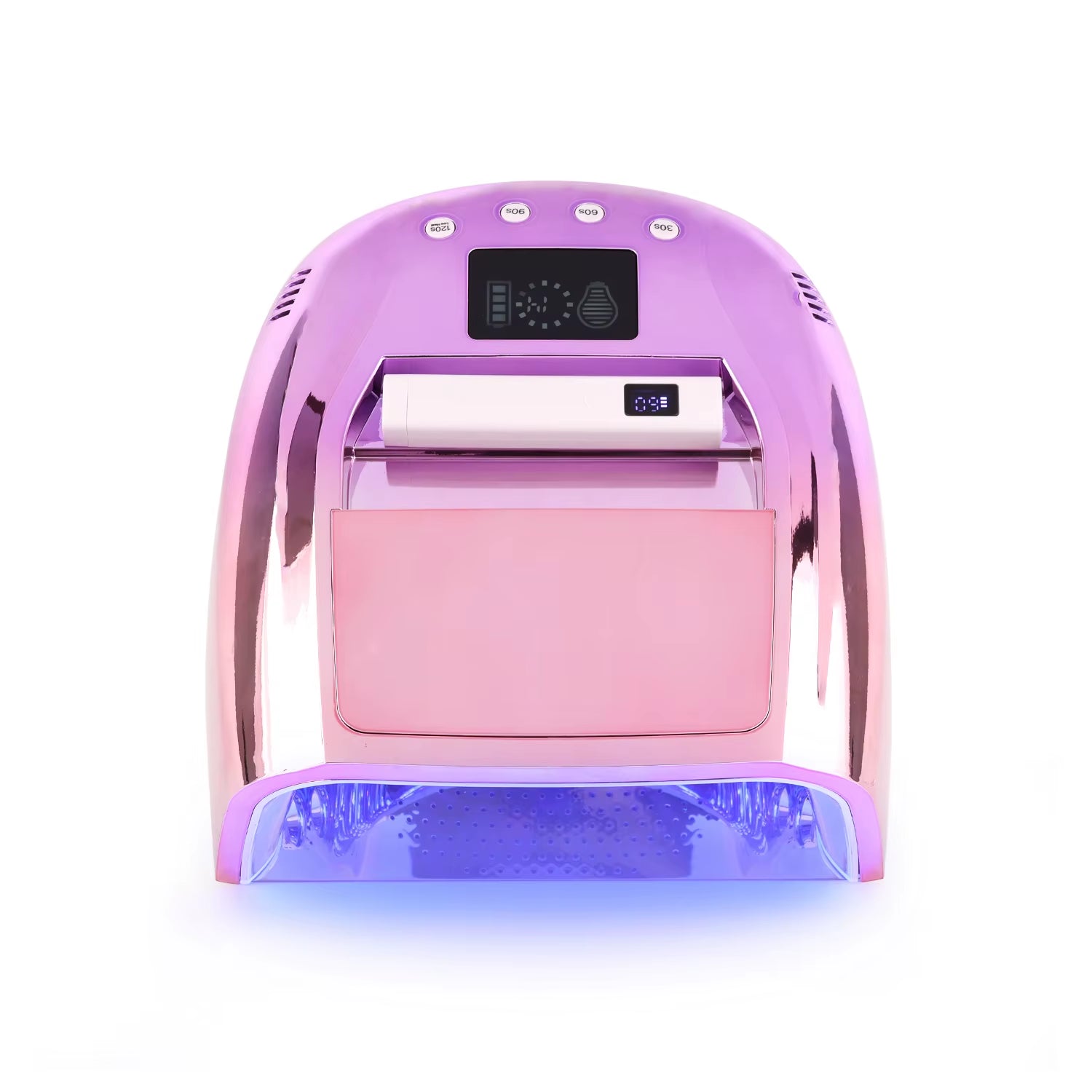 Gradient Purple High Power Cordless Nail Lamp 128W Hybrid Pro Cure Gel 2 1 Mini Tips Lamp Salon Use Nail Art Salon Tools