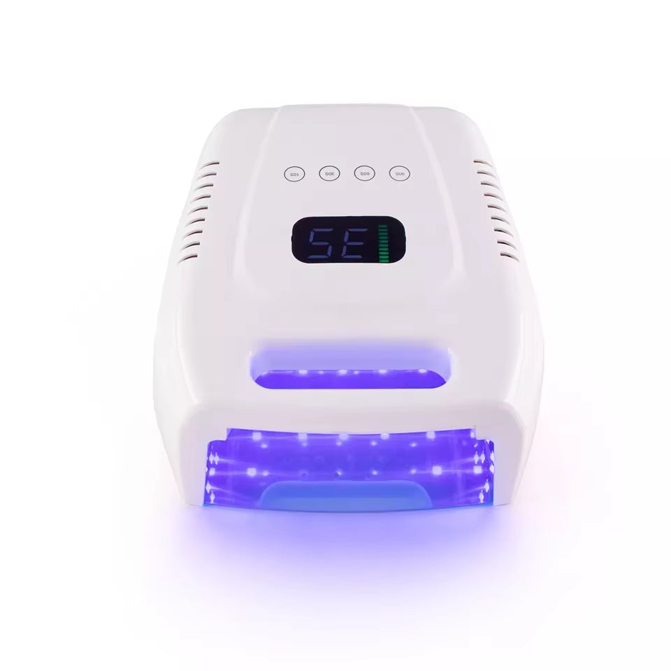 High Quality 96W Cordless UV LED Nail Dryer Rechargeable UV Lamp with Fast Curing White Pink for Private Nail Salon Use