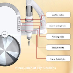 Professional 2-In-1 Nail Drill Brushless Motor with Low Noise Vacuum Cleaner and Dust Collector for Nail Salons