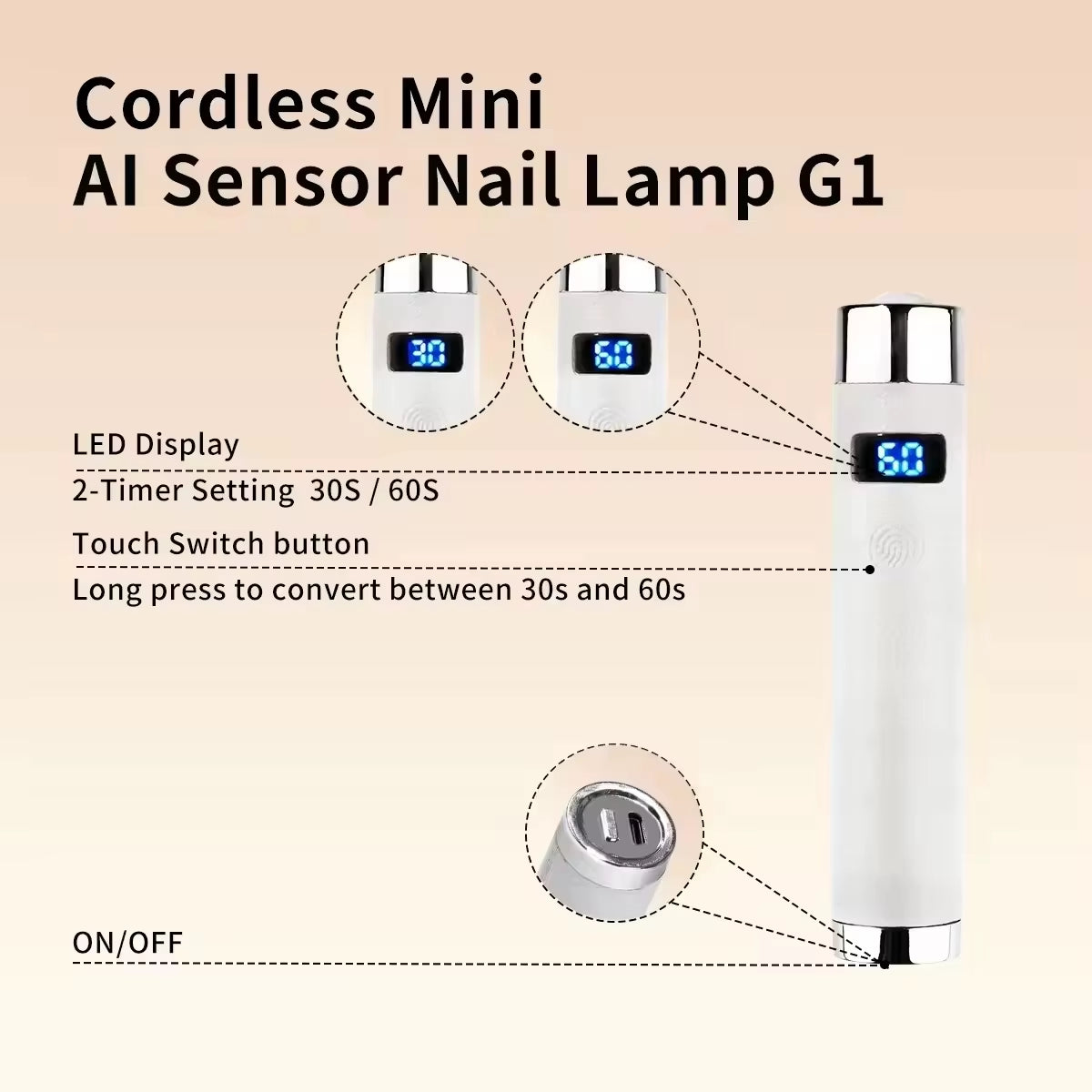 New AI Sensor Rechargeable Cordless UV LED Gel Nail Lamp High Quality Portable Mini Table Dryer Battery Powered Nail Art
