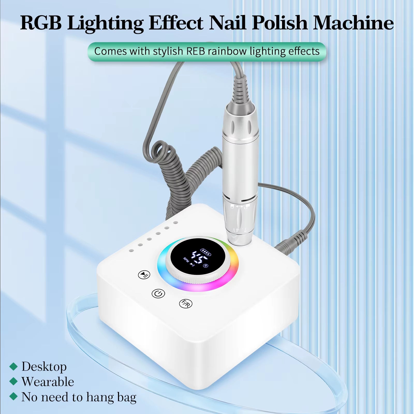 Customizable Logo Rechargeable 45000RPM Electric E-File Nail Drill Machine Plastic Manicure Compatible Nail Drill with Logo