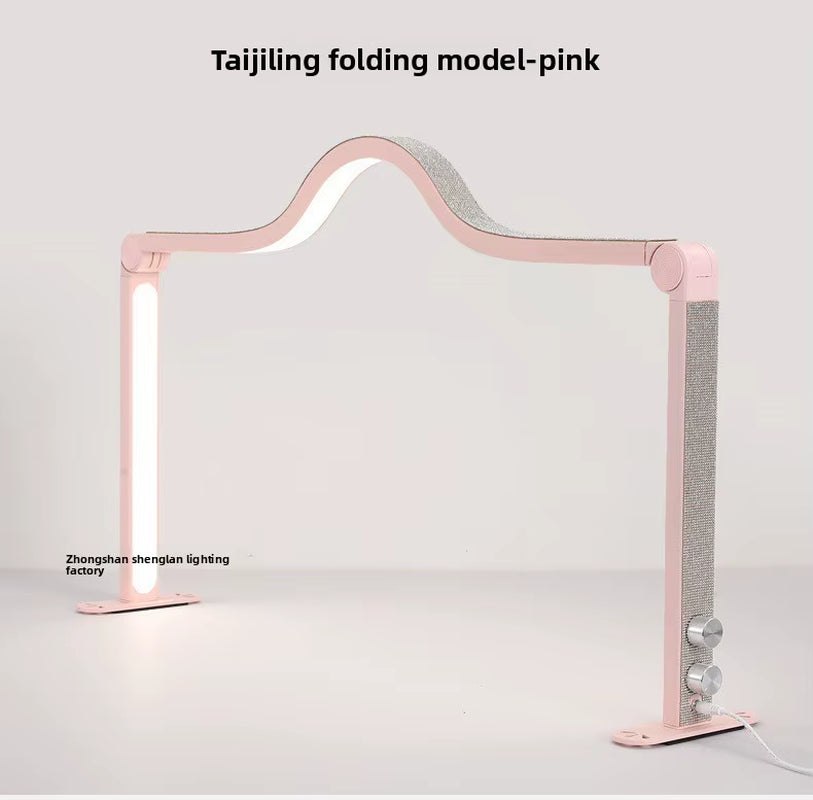 Super Bright Half-Moon UV Lamp Foldable Plastic Table Lamp for Manicure Work Beauty Lamp for Live Broadcasts