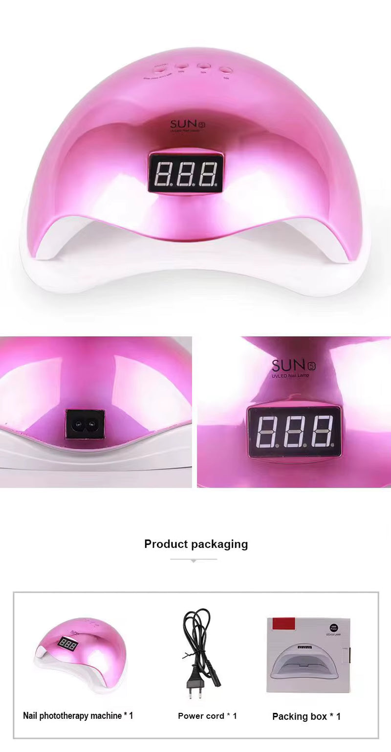 SUN 48W UV LED Nail Lamp Machine 5 Gorgeous Shining Colors with Timer Setting Gel Curing for Nail Art