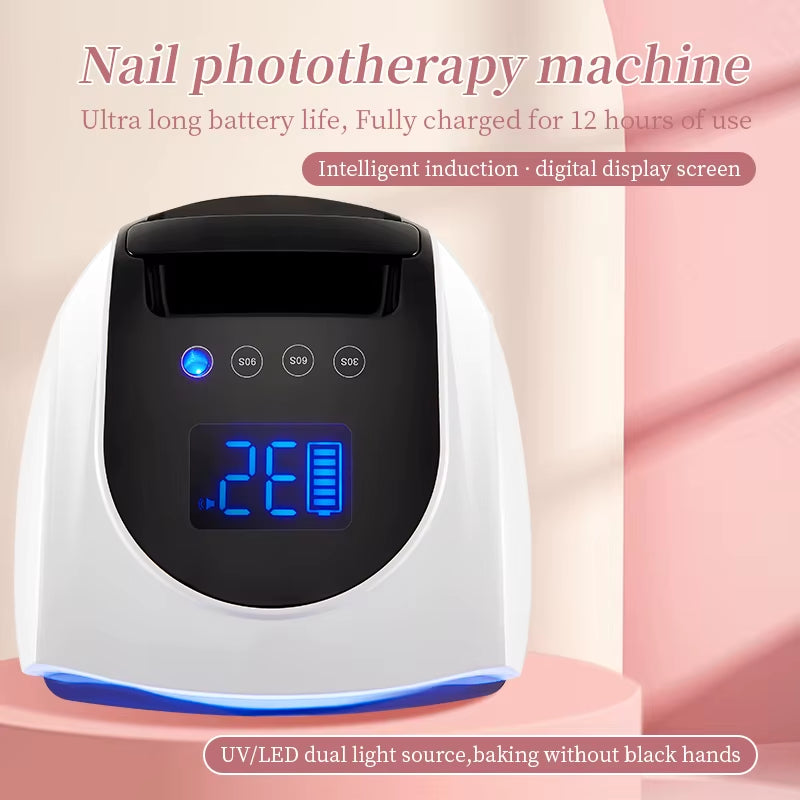 Professional 96W Nail Uv Led Lamp Customize Logo Rechargeable Cordless Nail Lamp Salon Uv Lamp for Nails