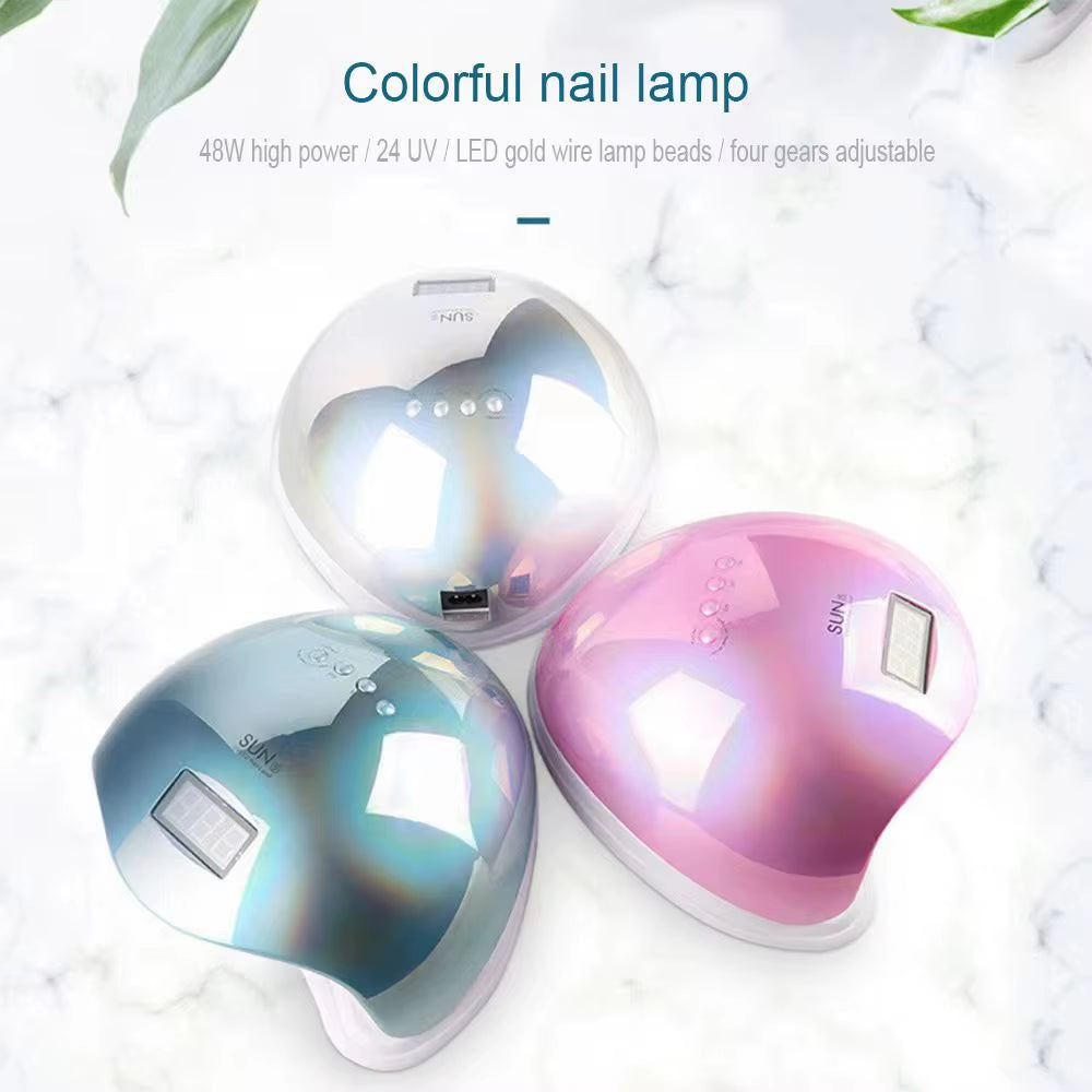 SUN 48W UV LED Nail Lamp Machine 5 Gorgeous Shining Colors with Timer Setting Gel Curing for Nail Art