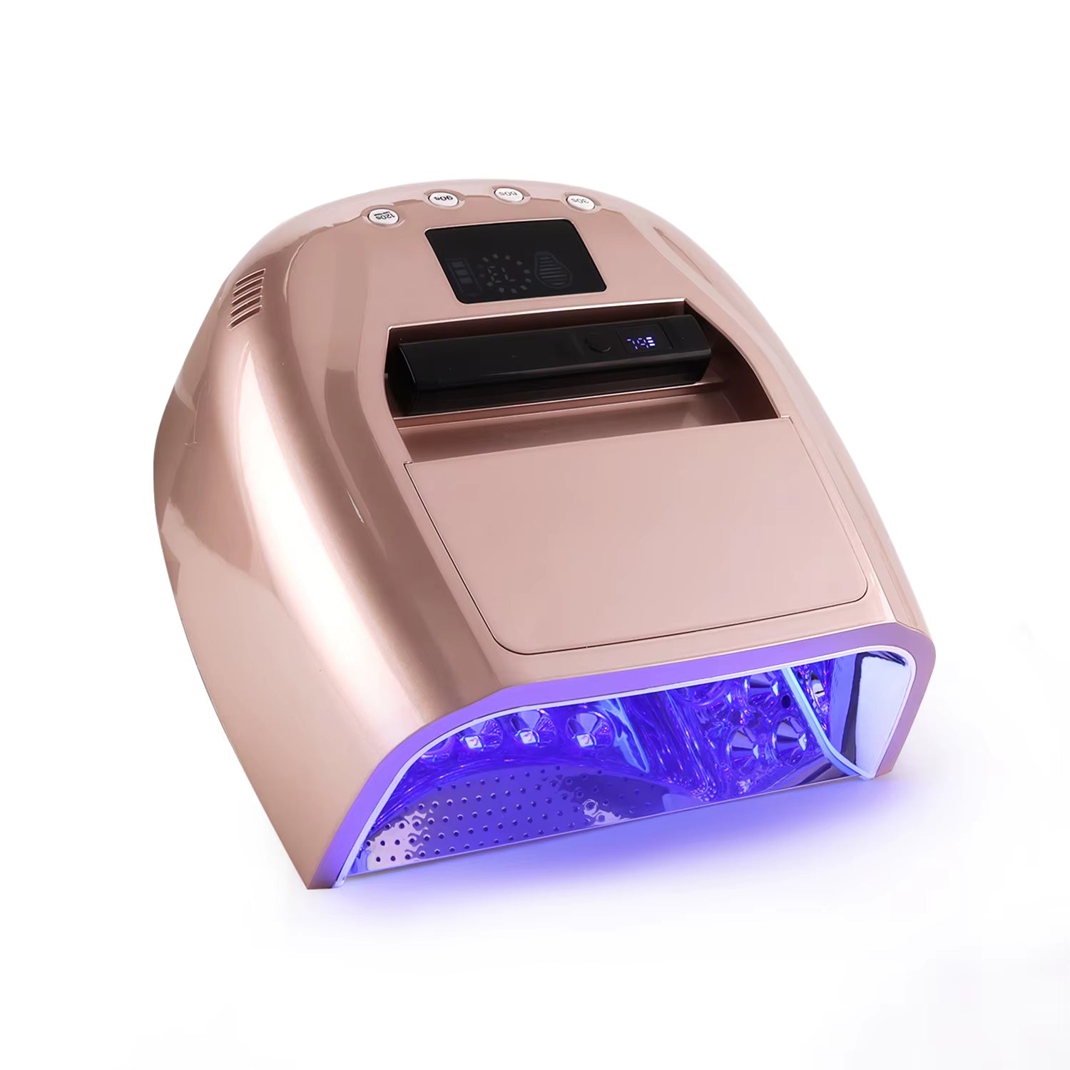 Gradient Purple High Power Cordless Nail Lamp 128W Hybrid Pro Cure Gel 2 1 Mini Tips Lamp Salon Use Nail Art Salon Tools