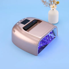 Gradient Purple High Power Cordless Nail Lamp 128W Hybrid Pro Cure Gel 2 1 Mini Tips Lamp Salon Use Nail Art Salon Tools