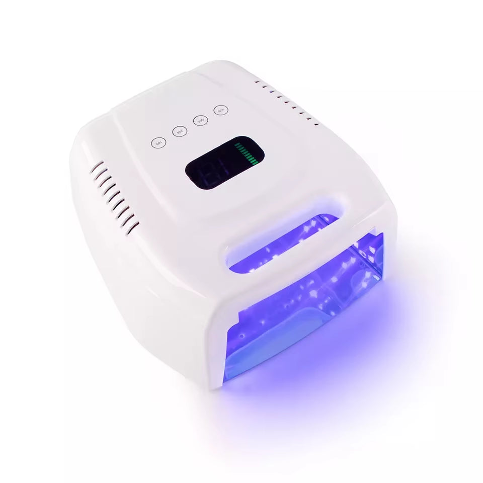 High Quality 96W Cordless UV LED Nail Dryer Rechargeable UV Lamp with Fast Curing White Pink for Private Nail Salon Use