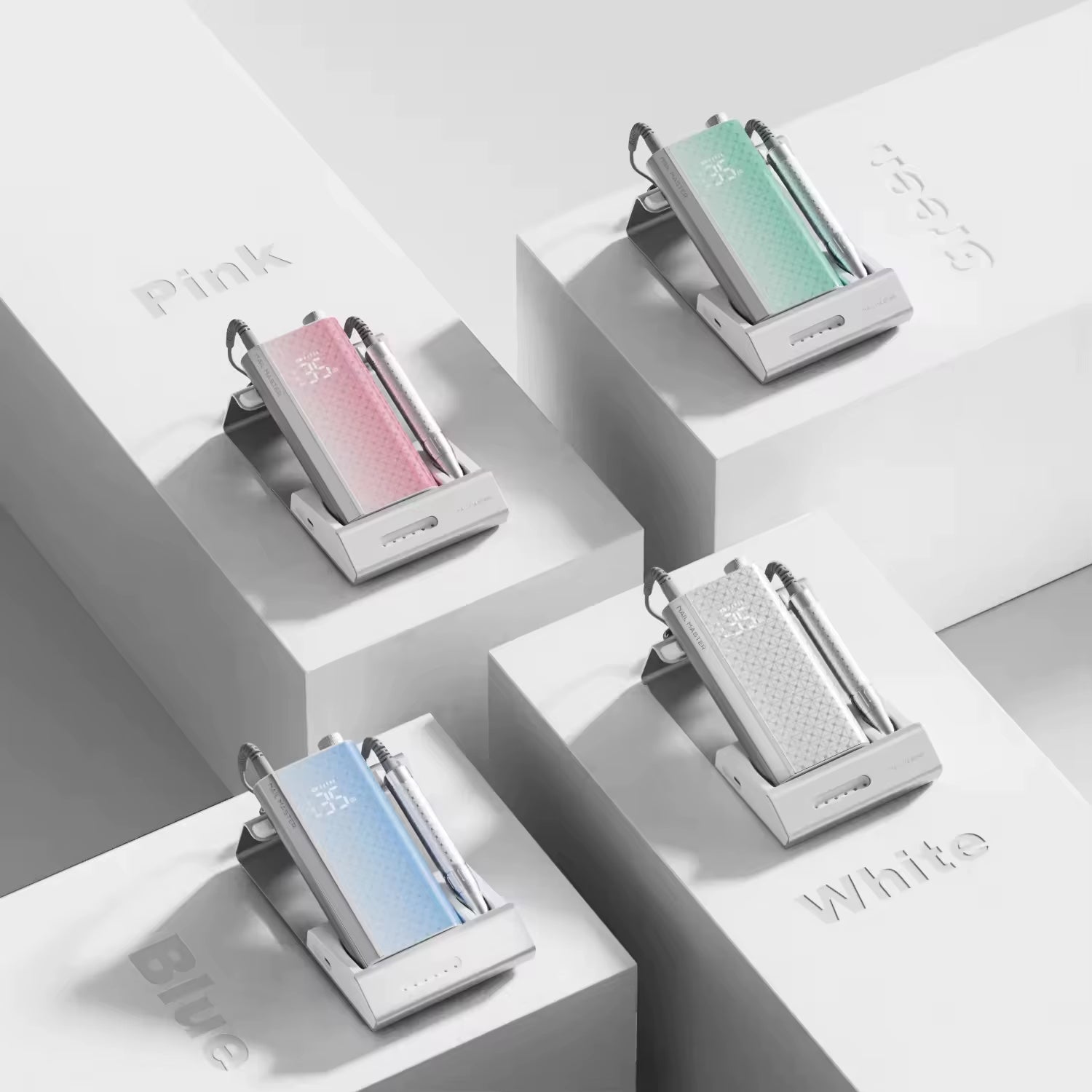 Professional Nail Drill Machine USB Rechargeable Brushless Motor 0-35000Rpm Electric Nail File with US Plug 85W