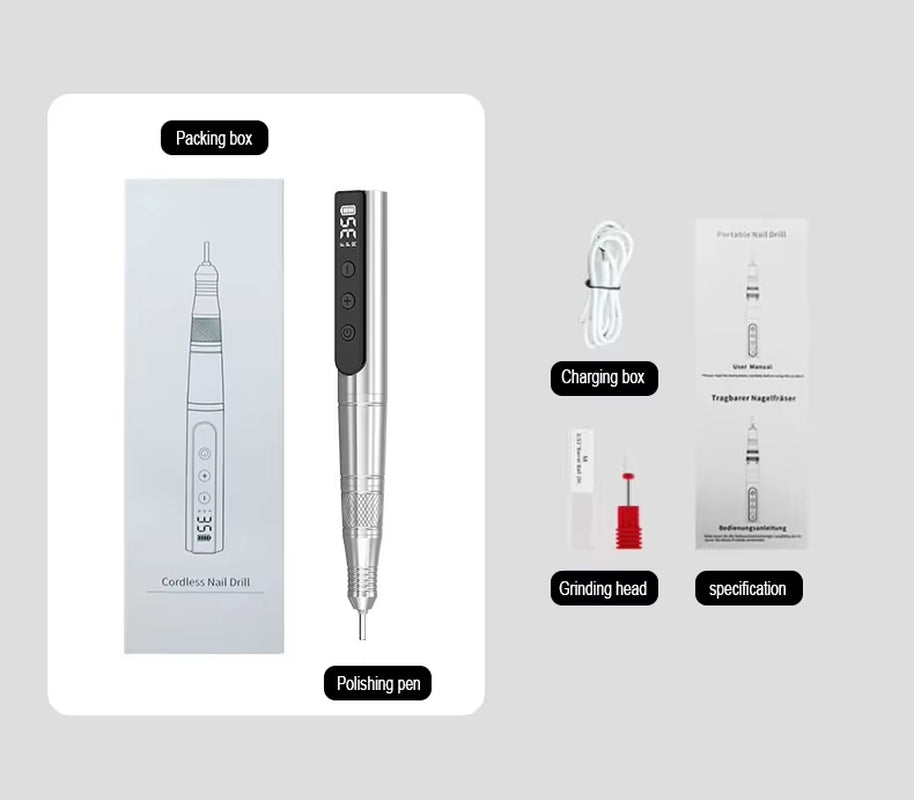 Powerful 35000RPM Mini Display Electric Nail Drill New Arrival Professional Salon Manicure E-File Made of Durable Plastic