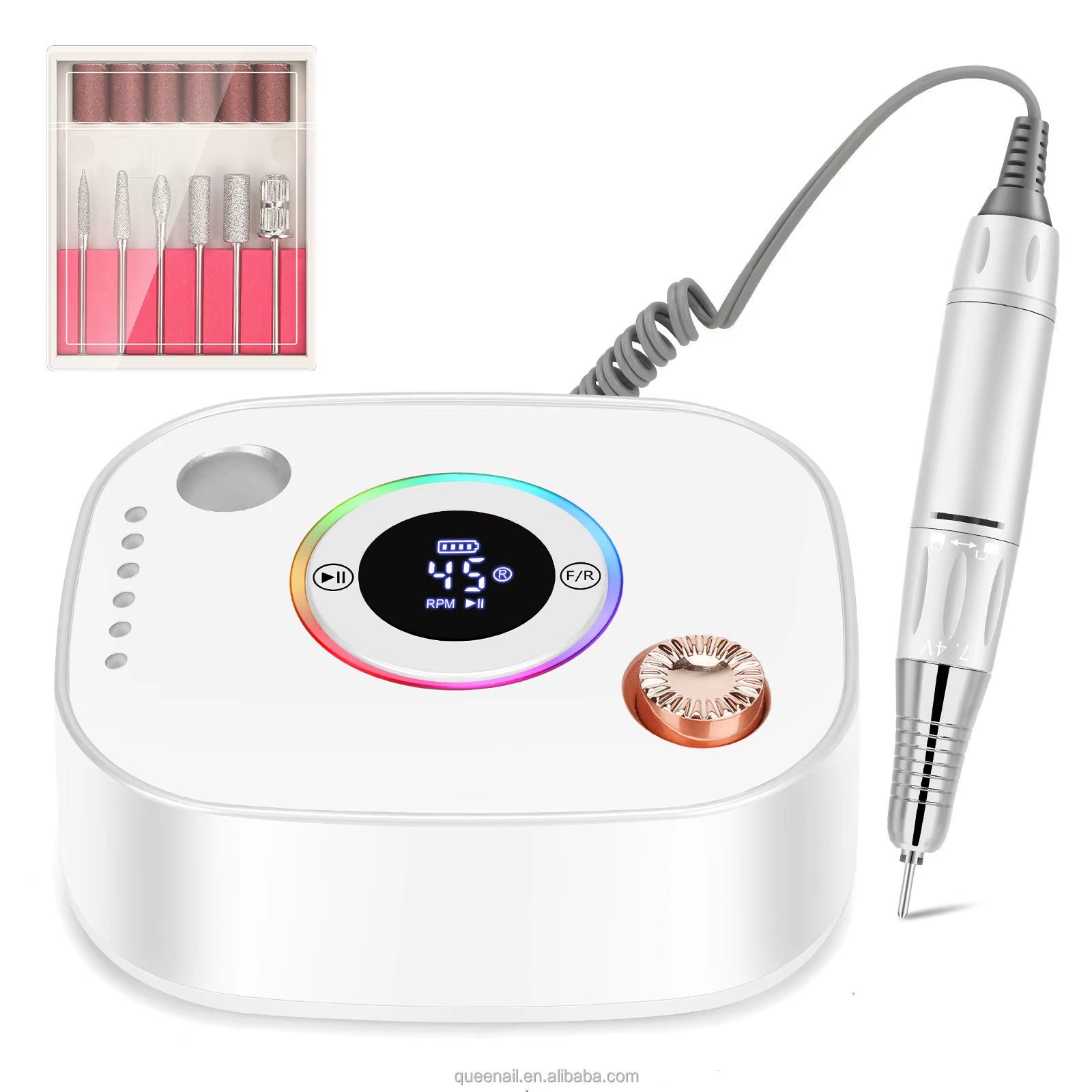 Customizable Logo Rechargeable 45000RPM Electric E-File Nail Drill Machine Plastic Manicure Compatible Nail Drill with Logo