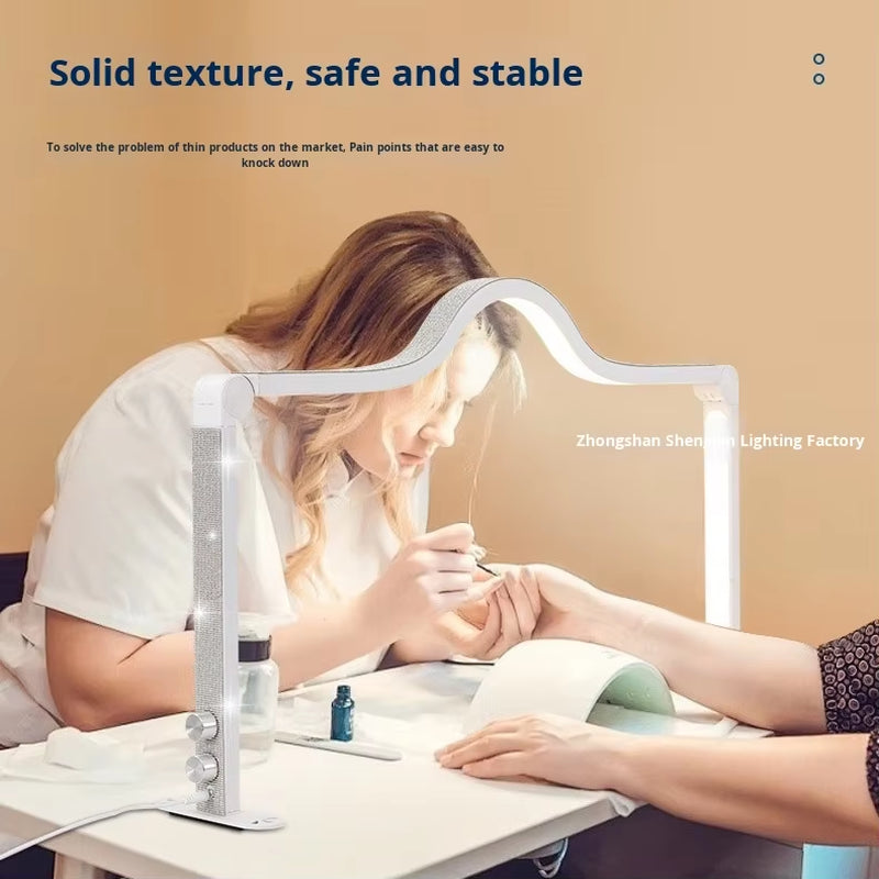 Super Bright Half-Moon UV Lamp Foldable Plastic Table Lamp for Manicure Work Beauty Lamp for Live Broadcasts
