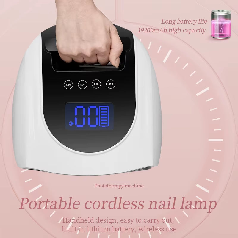 Professional 96W Nail Uv Led Lamp Customize Logo Rechargeable Cordless Nail Lamp Salon Uv Lamp for Nails
